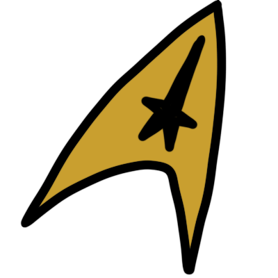 The Star Trek Starfleet tactical logo in dark yellow.